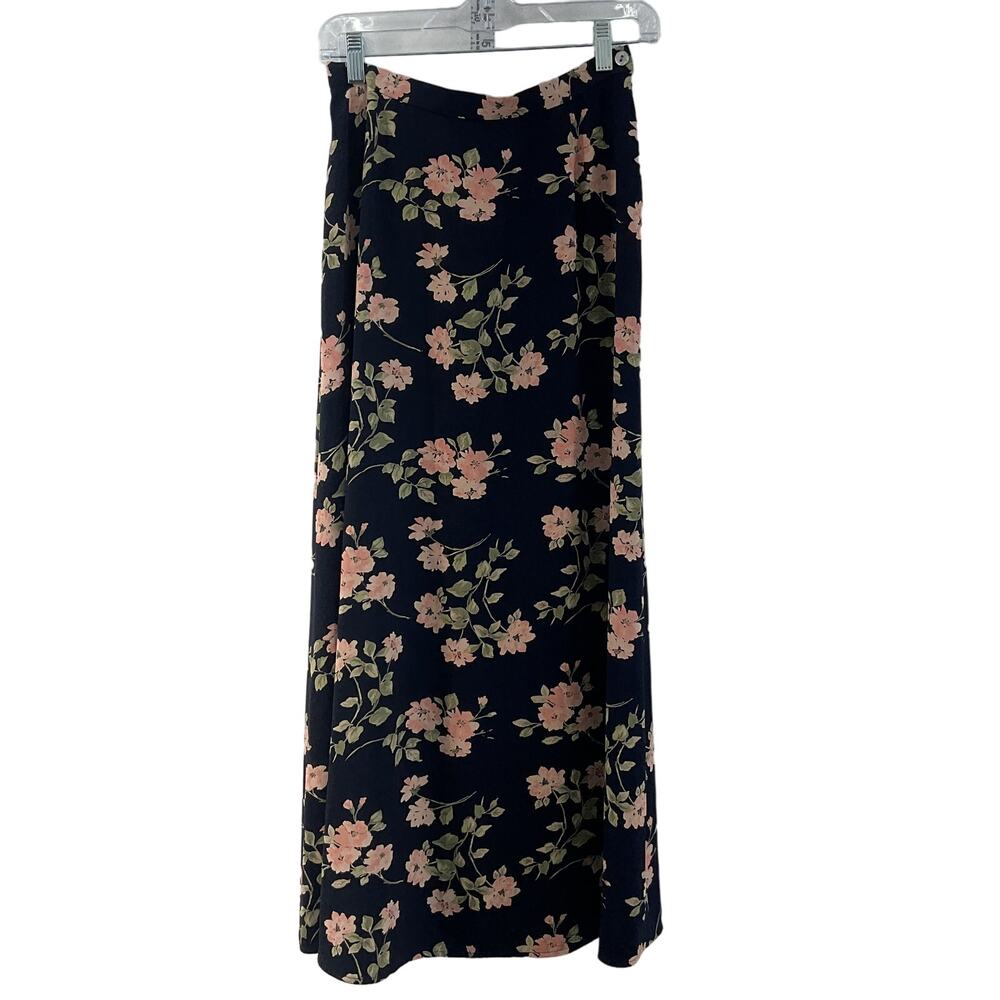Liz Claiborne Black Floral Maxi Skirt
